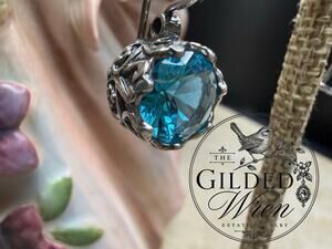 Didae Shablool 925 Sterling Silver Blue CZ Drop Earrings Israeli Designer 10mm